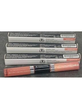 (3) NIB Arbonne Double Take Matte & Shine Lip Duo – AMARYLLIS Lipstick & Gloss